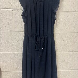 H&M Blue Midi Dress with Tie Waist